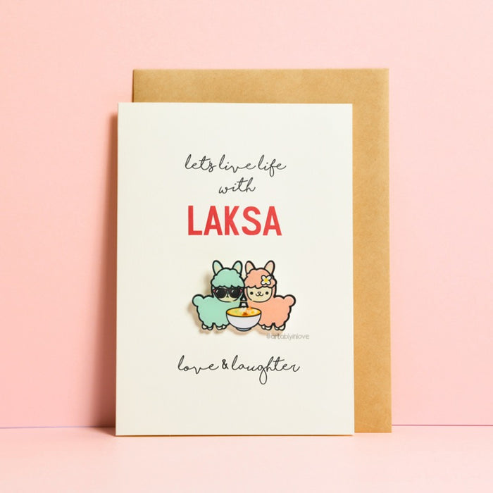 Laksa Pin Badge Card