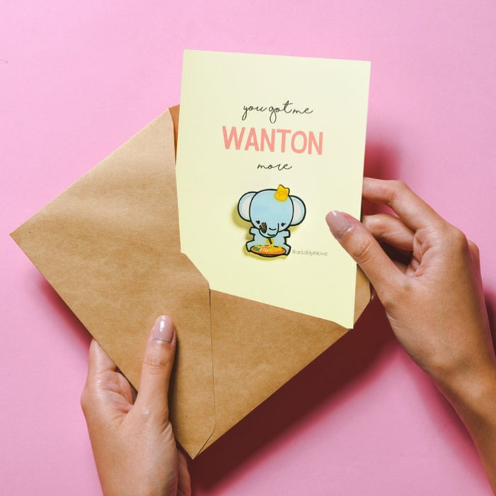 Wanton Pin Badge Card
