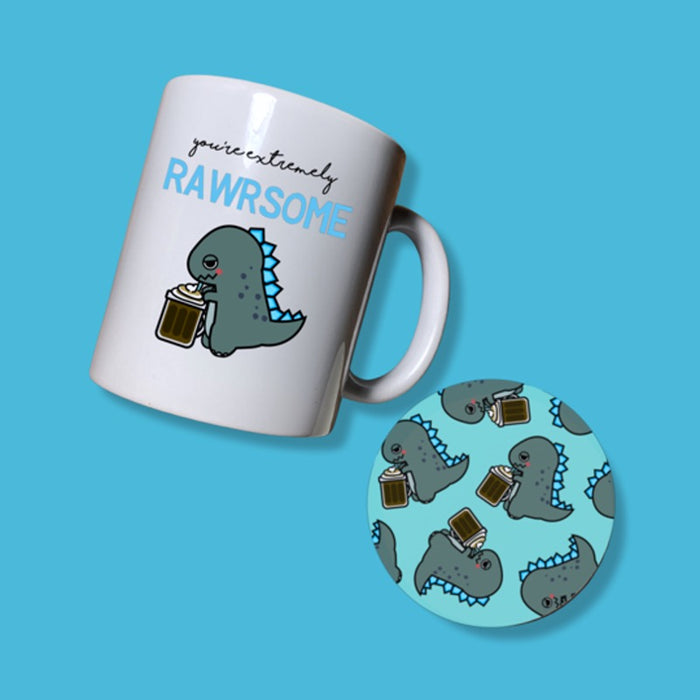 Rawrsome Mug & Coaster Set