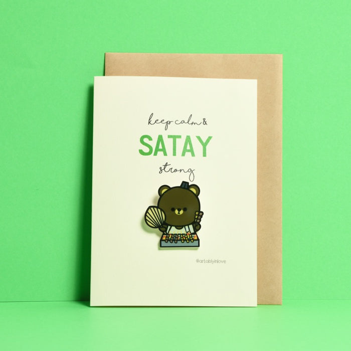 Satay Pin Badge Card