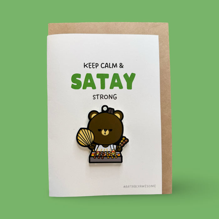 Satay Hawker - Pin Badge Card