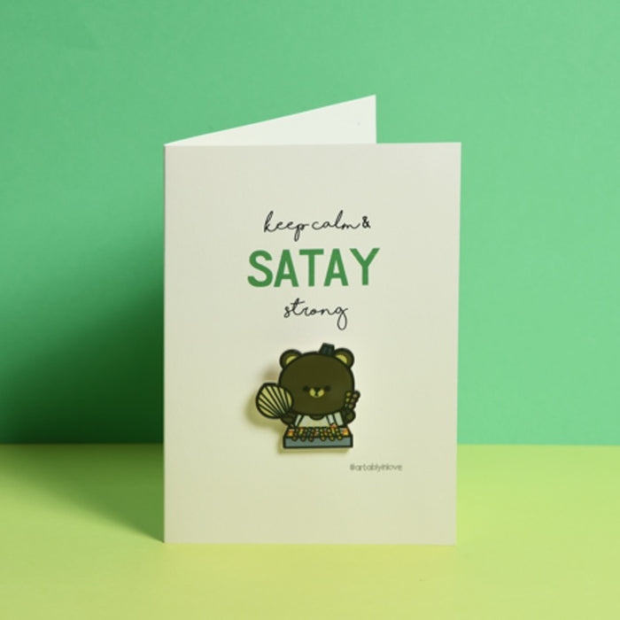 Satay Pin Badge Card